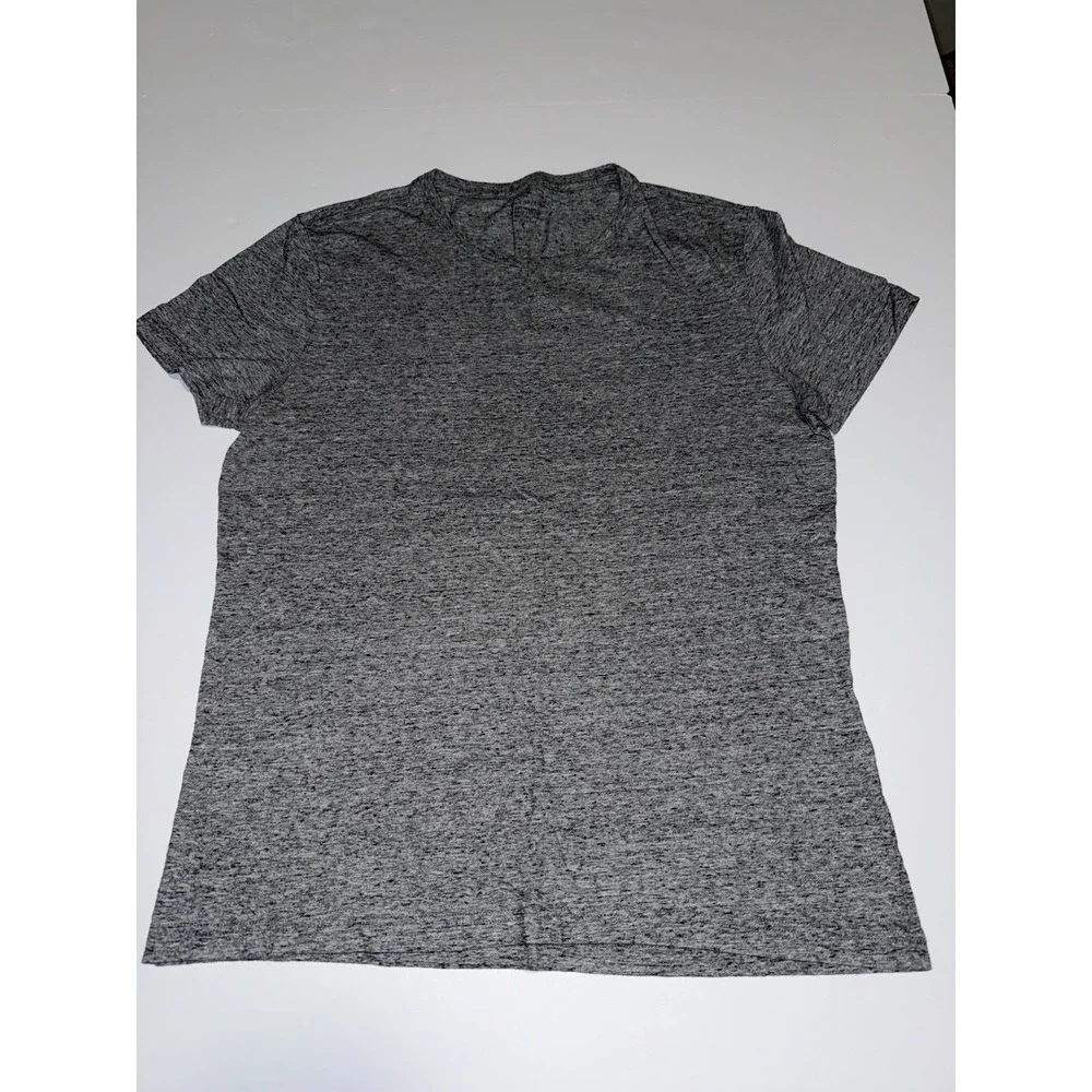 Banana Republic Men T-Shirt Large Gray Organic 100% Cotton Speckled Preppy Tee